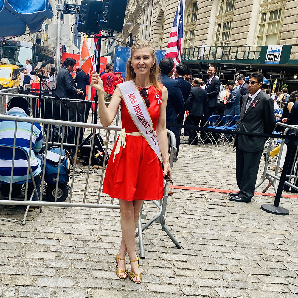 Magdalena Kulisz, Founder, Miss Immigrant USA at the Peru Flag Raising Ceremony