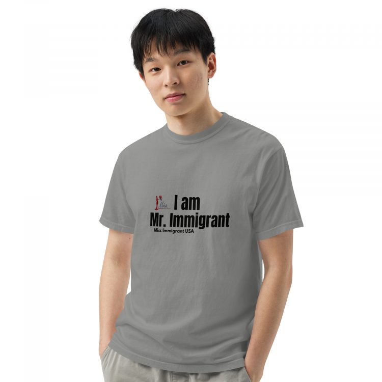 Unisex garment-dyed heavyweight t-shirt I am an immigrant - Image 2