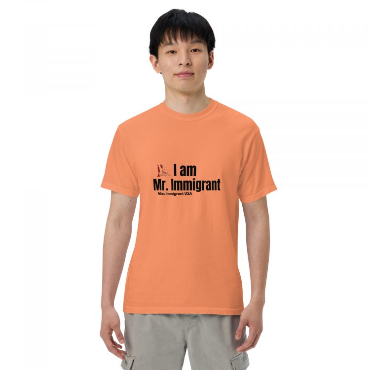 Unisex garment-dyed heavyweight t-shirt I am an immigrant - Image 3