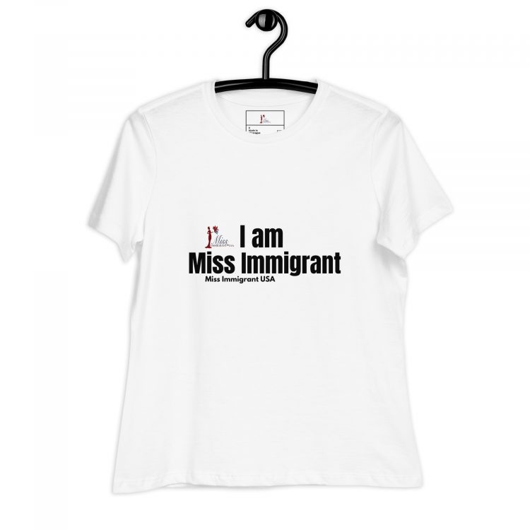 Women's Relaxed T-Shirt I am Miss Immigrant - Image 6